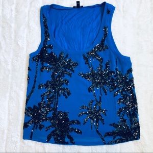 Blue Sequins Tank
